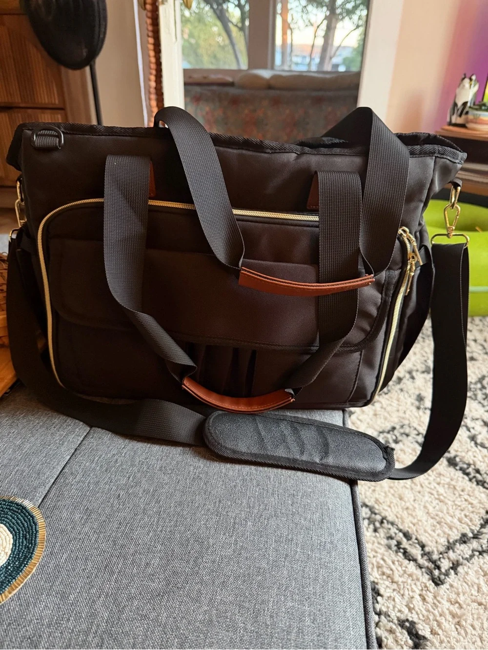 Black Crossbody Shoulder laptop Bag